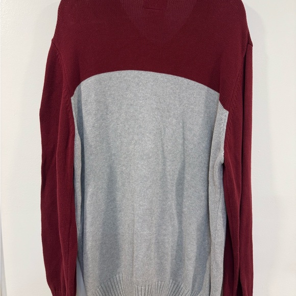 47 Brand Men's V-Neck Sweater - Red and Gray - Picture 6 of 9